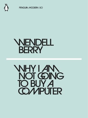 cover image of Why I Am Not Going to Buy a Computer
